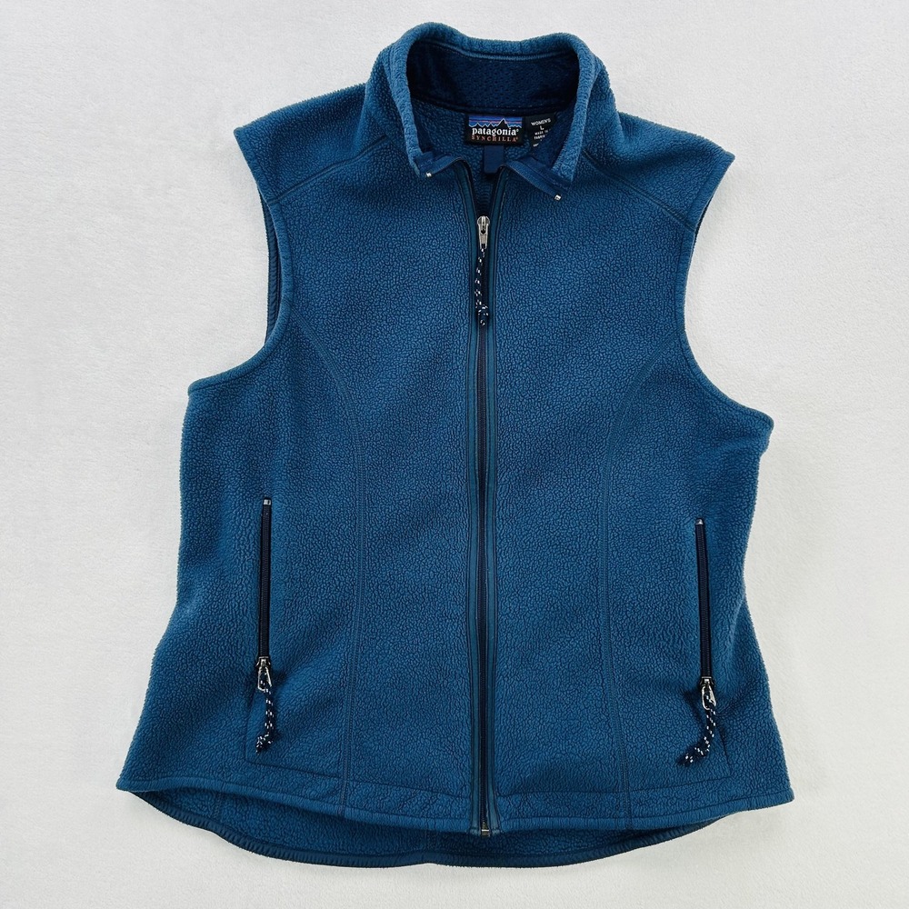 Patagonia Synchilla Vest Womens Large Fleece Full Zip Made USA Outdoor Hiking